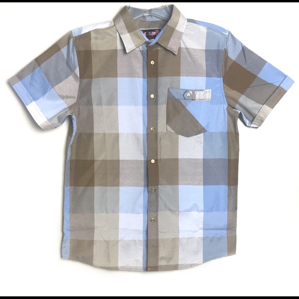 Mens Button Up Shirt-Plaids&Check Fabric Pattern